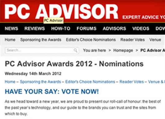 PC Advisor Announces rCube as Nominee in 2012 Awards