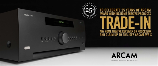 Trade-in any home theatre receiver or processor and claim up to 25% off Arcam AVR's