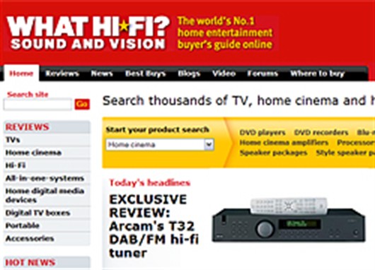 Whathifi.com Award T32 Tuner full Five Stars!