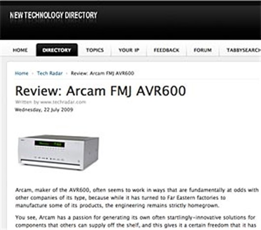 TechRadar on AVR600 - 
